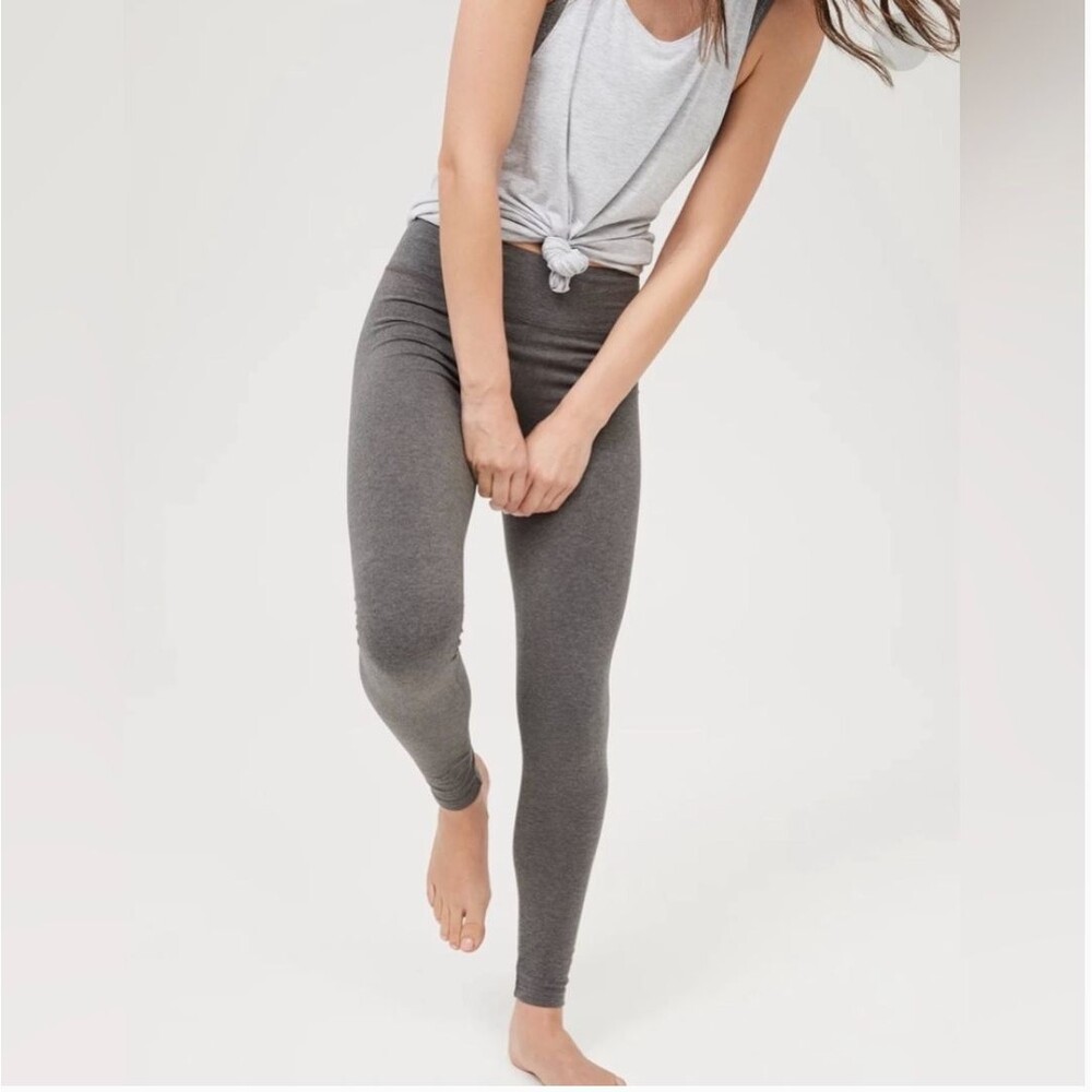 Offline By Aerie OG Leggings Regular Rise Sz Med Gray Cotton Blend Women’s